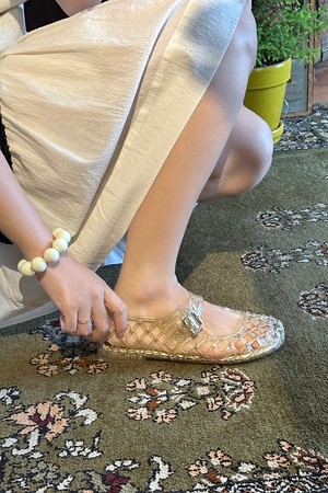 [셀럽 착용]Jelly flats(gold)