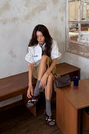 [셀럽 착용]Dewy sandal(wine)