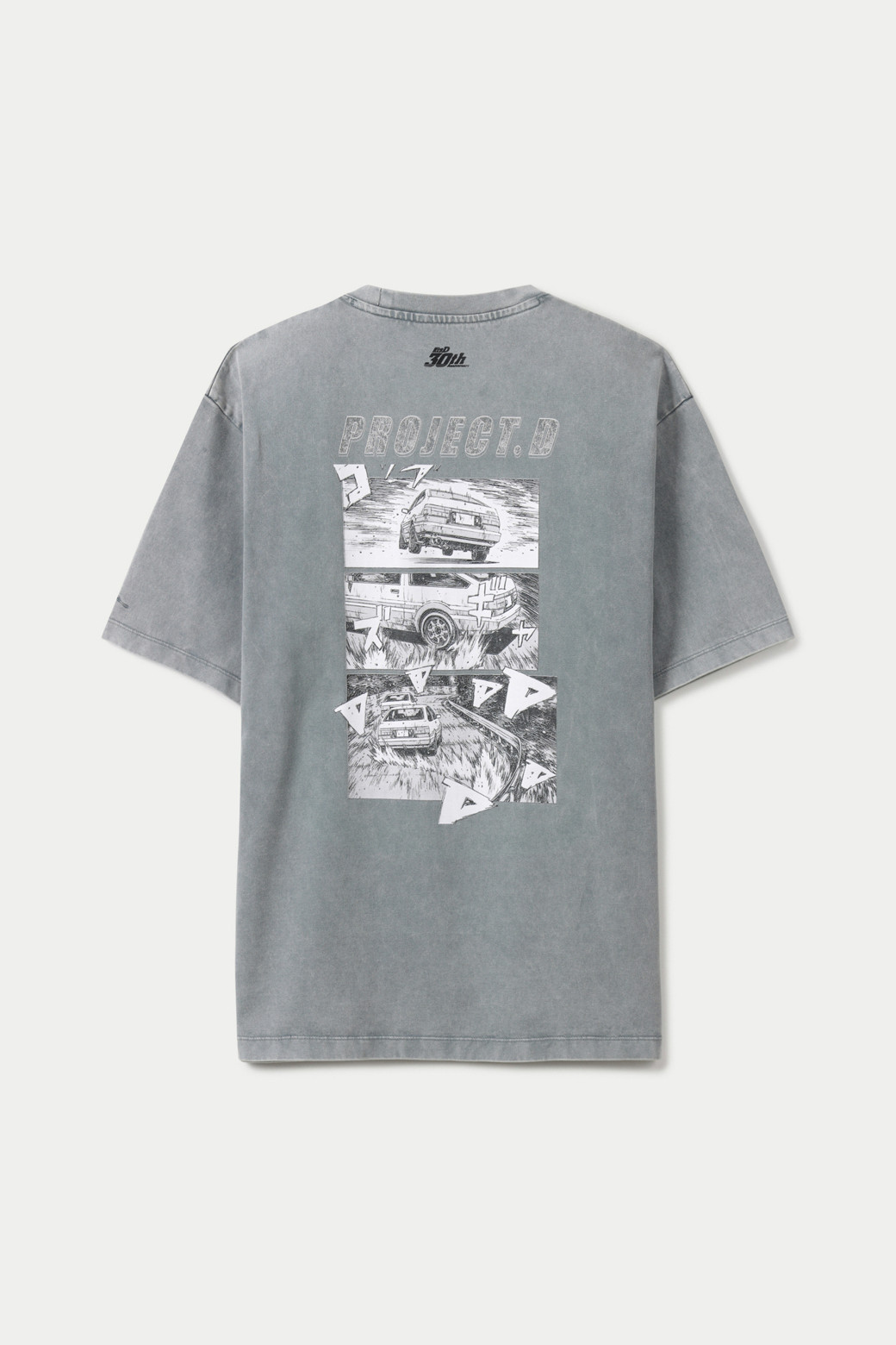 series☆頭文字DコラボINITIALD Vintage Grey Comic Tshirts SERIES] Initial-D Vintage Grey Comic T-shirts