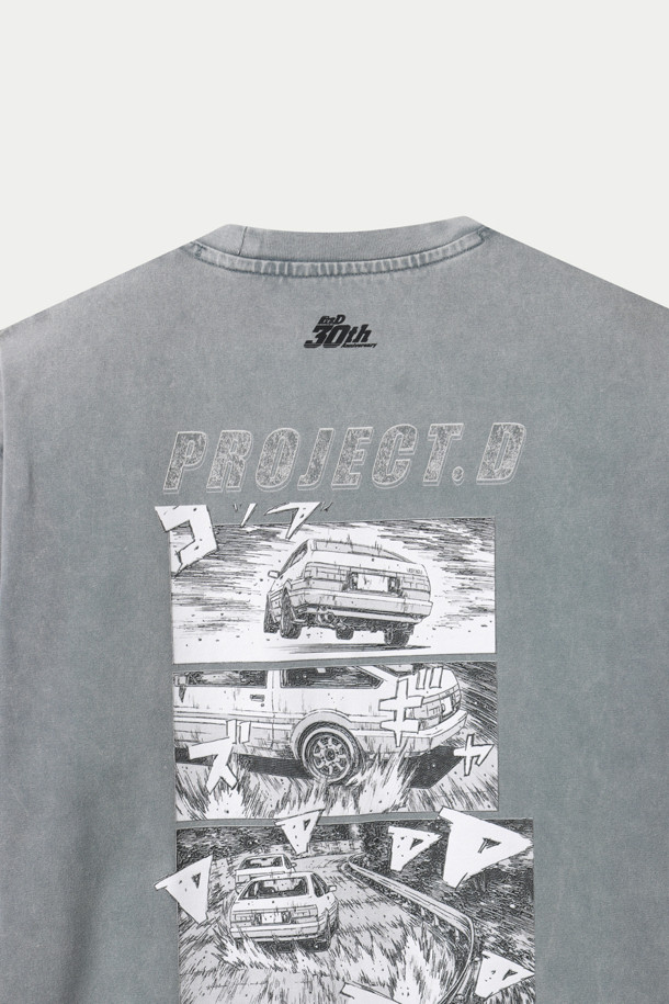 series☆頭文字DコラボINITIALD Vintage Grey Comic Tshirts SERIES] Initial-D Vintage Grey Comic T-shirts