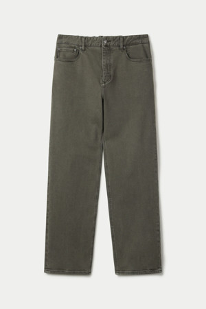 본딩 이중지 다잉 루즈스트레이트 데님팬츠