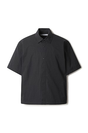 스냅 히든 버튼 반팔 셔츠
