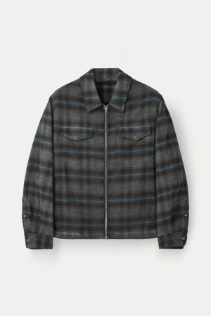 피그다잉 집업 체크 셔츠					