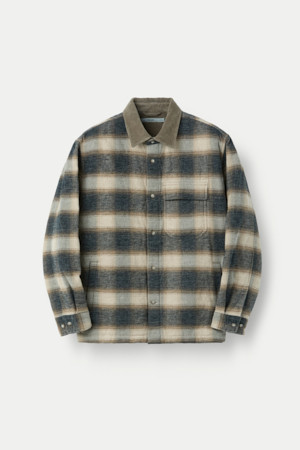 체크 퀼팅 아우터 셔츠