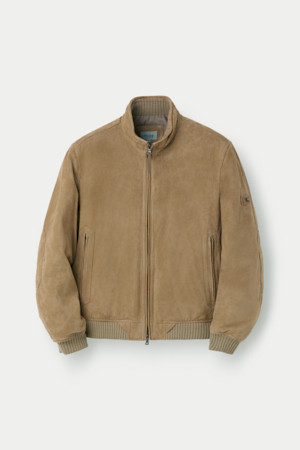 스웨이드 다운 점퍼