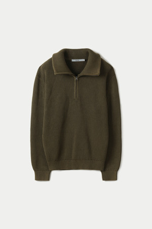 가먼트 다잉 코튼 하프 집업 풀오버