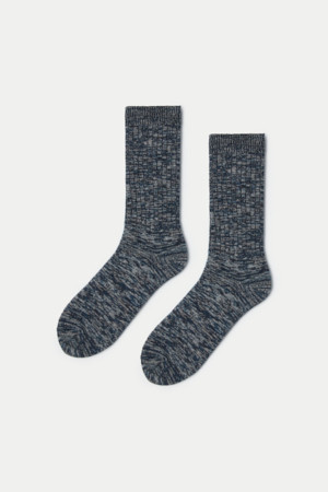 인디고 조직감 장목 양말