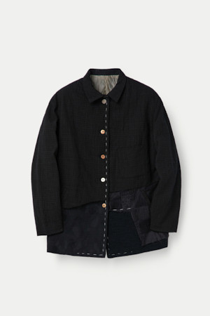 CHIAHUNG SU 핸드 우븐 다이드 패치워크 로잉 자켓