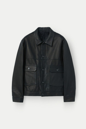 A LEATHER 트러커 자켓