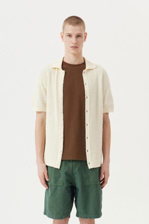 와플 칼라 가디건