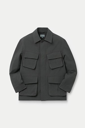 (SET UP) 코튼리넨 가먼트워싱 퍼티그 오버핏 자켓	