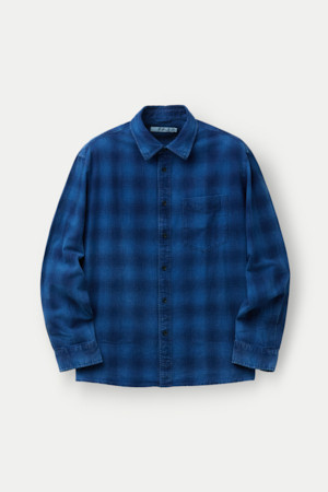 인디고 워싱 체크 셔츠					