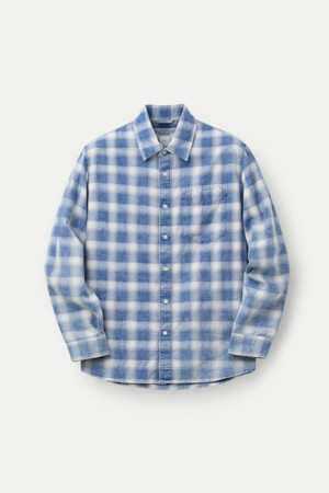 인디고 워싱 체크 셔츠					