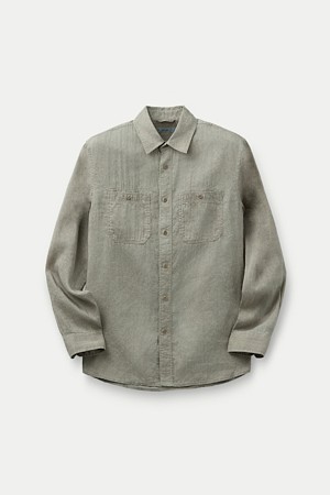 린넨텐셀 프린트 셔츠					