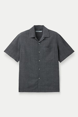 다잉 오픈 카라 반팔셔츠					