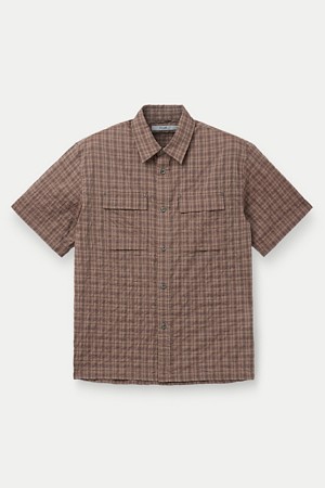 윈도우 체크 반팔셔츠					