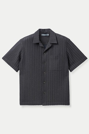 크로셰 오픈카라 반팔 셔츠