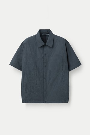 (아우터형) 변형 크리즈 반팔 셔츠(오버핏)					