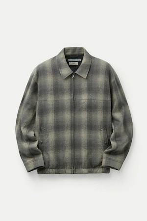 [Japanese Fabric] 울혼방 체크 집업 아우터 셔츠					