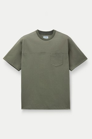 (Japanese Fabric) 절개 포켓 반팔티셔츠