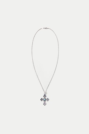 NORTH WORKS W-030 900 Silver Stamp&TQ Cross / Chain (50cm) NECKLACE