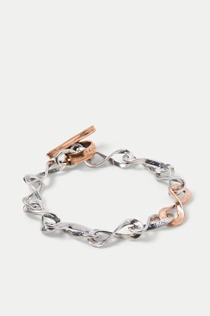 NORTH WORKS Dime & Penny Flat Twist Chain Bracelet (E-043)