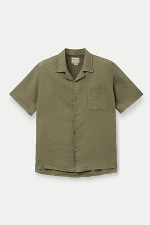 CROSSLEY 하프 슬리브 린넨 셔츠				