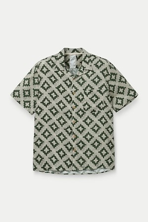 OSVALDO TRUCCHI PRINTED LINEN SHORT SHIRTS					