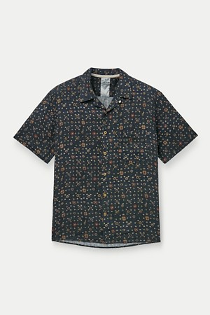 OSVALDO TRUCCHI PRINTED LINEN SHORT SHIRTS					