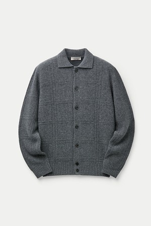 WOOL AND CO EXTRAFINE MERINOS WOOL PATTERN CARDIGAN					