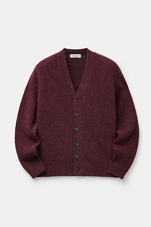 WOOL AND CO WOOL CASHMERE SHAGGY CARDIGAN					