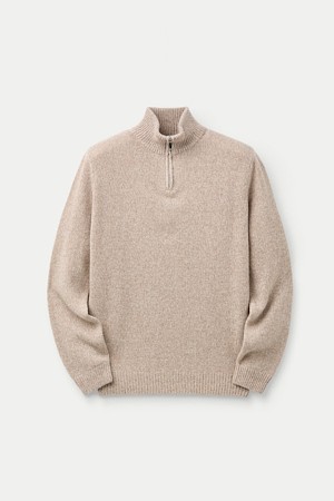 WOOL AND CO LAMBSWOOL HALF ZIP SWEATER					