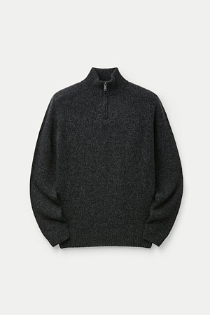 WOOL AND CO LAMBSWOOL HALF ZIP SWEATER					
