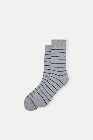 스트라이프 패턴 장목 양말					