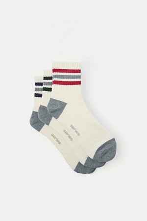 발목 스트라이프 하프 양말 3족 SET					