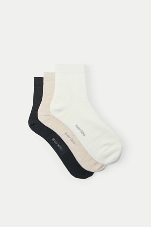 솔리드 하프 양말 3족 SET
