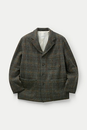 SAGE DE CRET Harris Tweed Four-button Coverall Jacket					