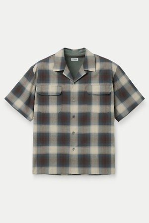 JIEDA CHECK OPEN COLLAR SHIRT					
