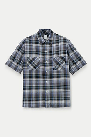 SAGE DE CRET CO/LI Madras Check Short Sleeve Open Collar Shirt					