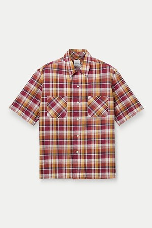 SAGE DE CRET CO/LI Madras Check Short Sleeve Open Collar Shirt					