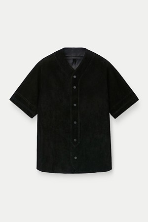 A LEATHER BASEBALL JACKET					