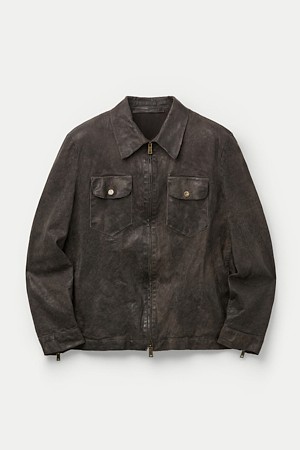 SALVATORE SANTORO ZIP-UP LEATHER JACKET