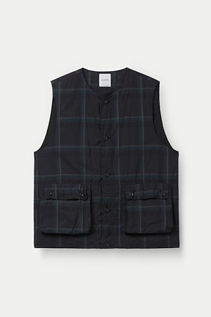 SAGE DE CRET 오가닉 코튼 마드라스 피그먼트 CT 롱 워크 베스트			