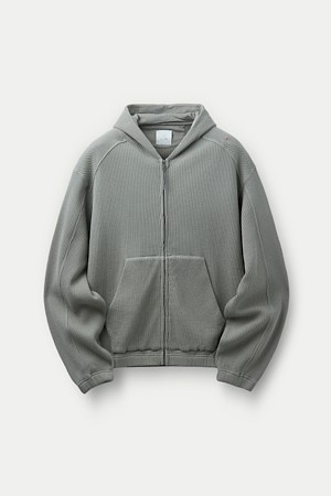 ROA BEE Sun 페이디드 오가닉 와플 집업 후디					