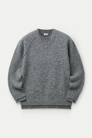 JIEDA LAYERED MOHAIR V-NECK SWEATER					