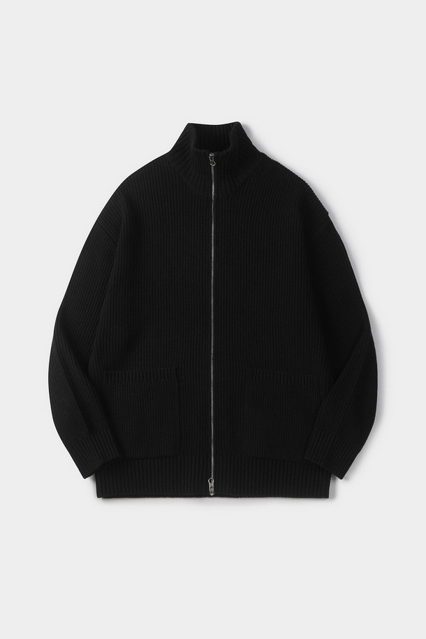 [24/7 series] WOOL ZIPUP CARDIGAN (247)_BLACK_0