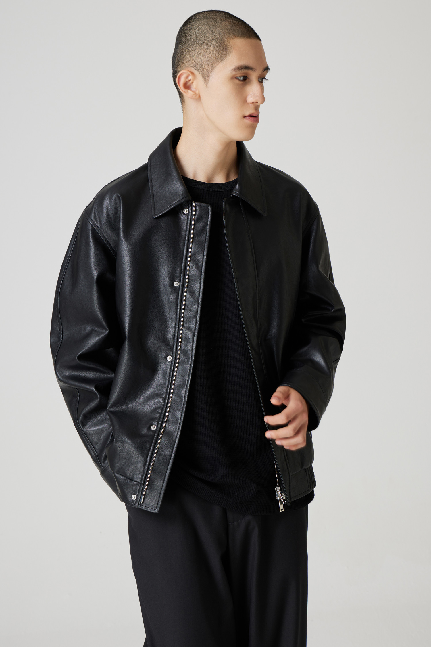 ジャケット・アウター SATUR Theo Vegan Leather Blouson Jacket MUSINSA公式 | SATUR Theo Vegan Leather Blouson Jacket