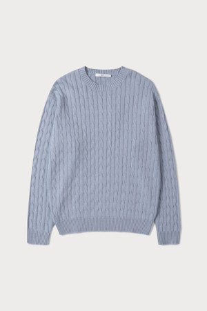 [24/7 series] COTTON CABLE KNIT SWEATER (247)_BLUE_0