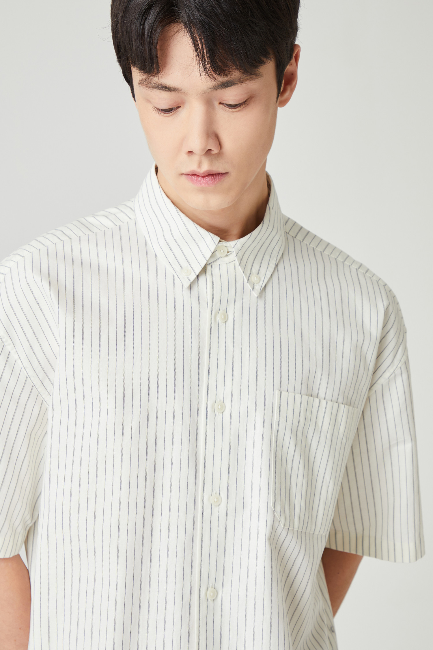 NEUTRAL STRIPE HALF SHIRTS (247)_24/7 series