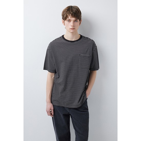 USA COTTON 20's STRIPE TEE (247)